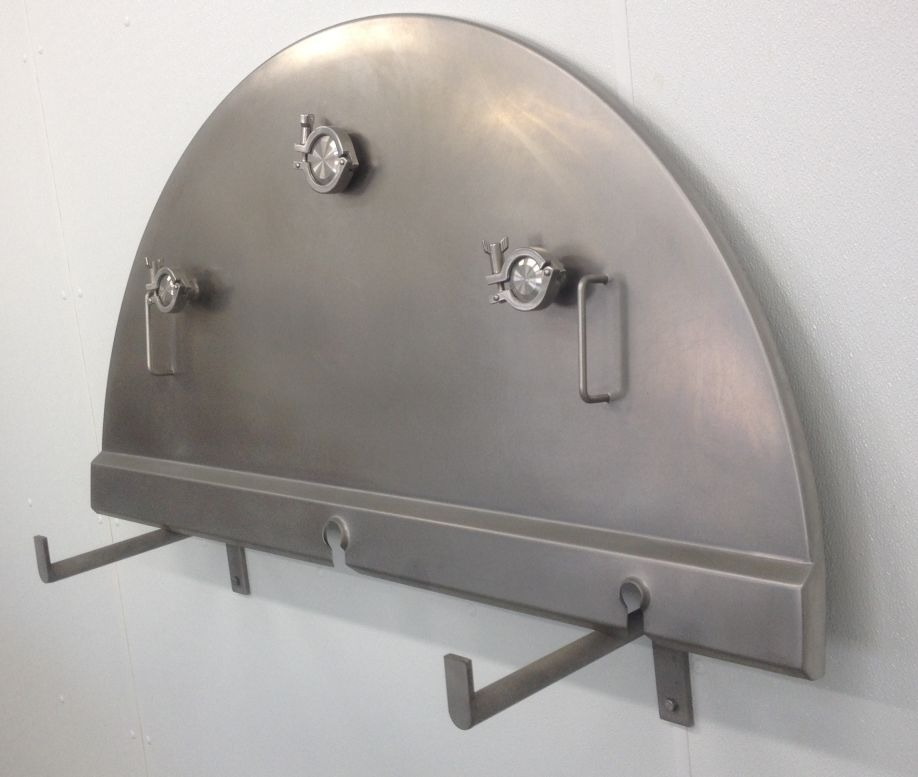 Wall brackets for lids on a white background