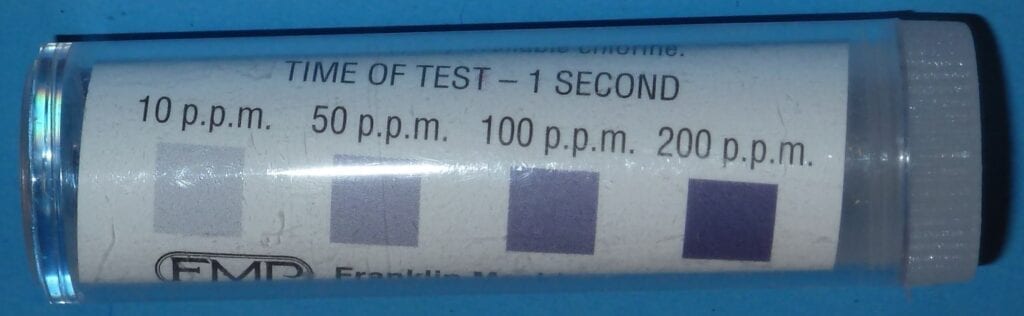 Test strip showing two color squares under 1 second test.