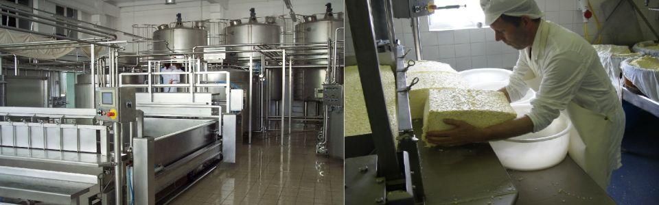 Industrial stainless steel tanks in a clean facility.